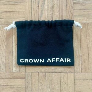 NWOT Crown Affair Black Drawstring Pouch